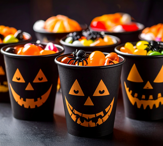 🎃Fixarpyssel till Halloween: Läskiga godisskålar av svarta muggar🕷️